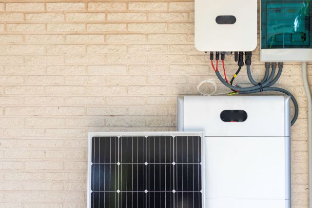 A home battery storage system.