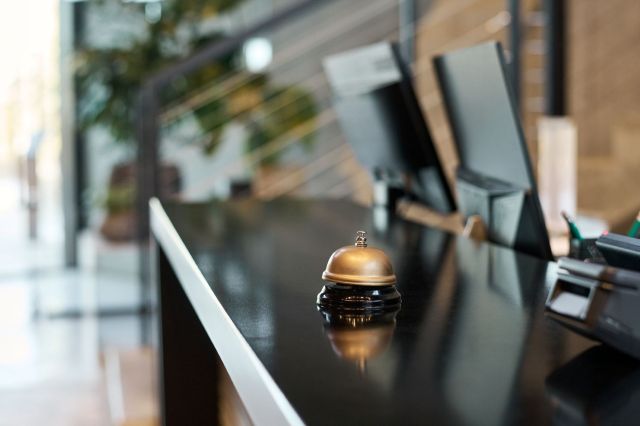 A hotel reception desk.