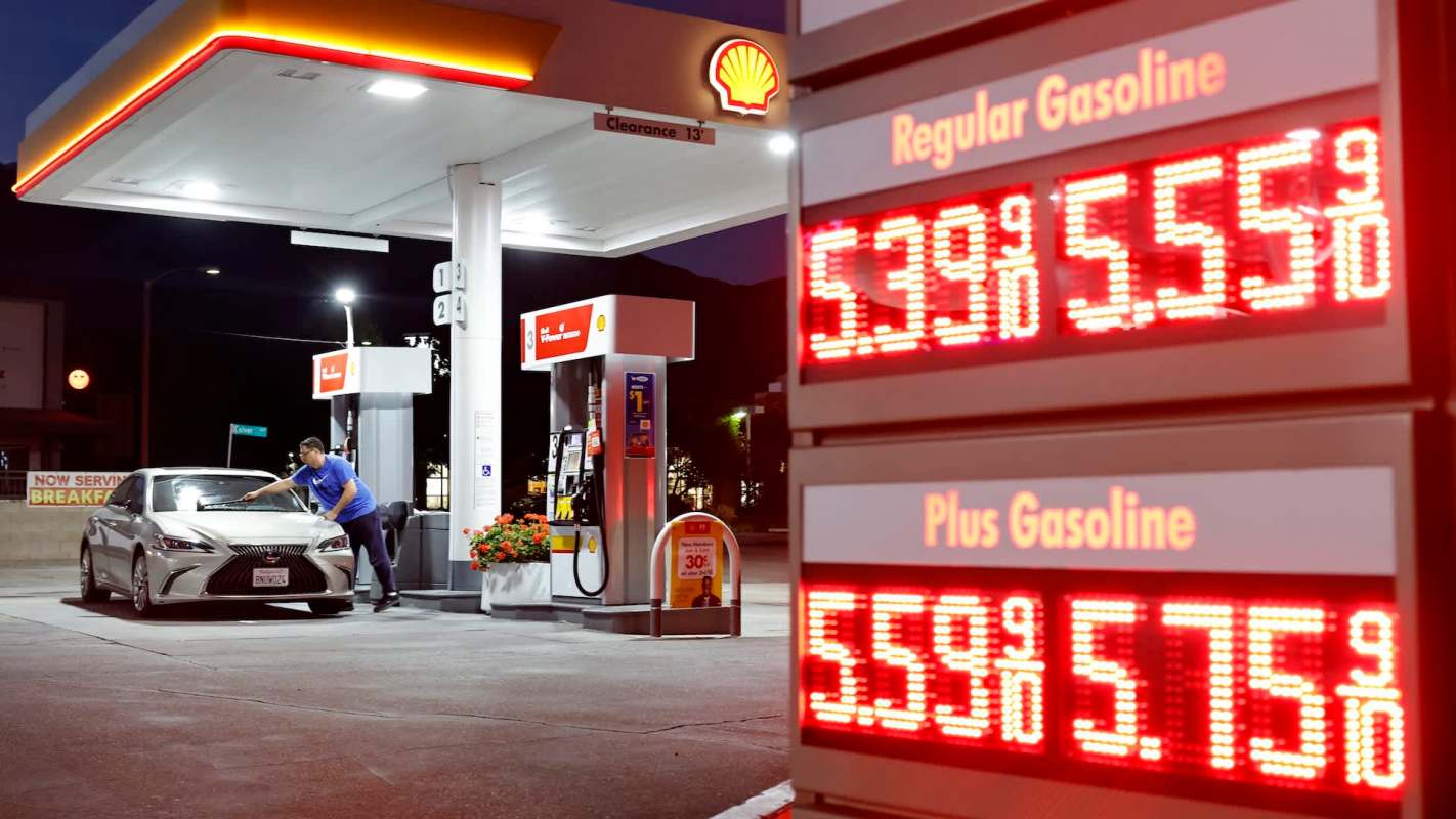 A Shell station with gas prices starting at $5.39 per gallon.