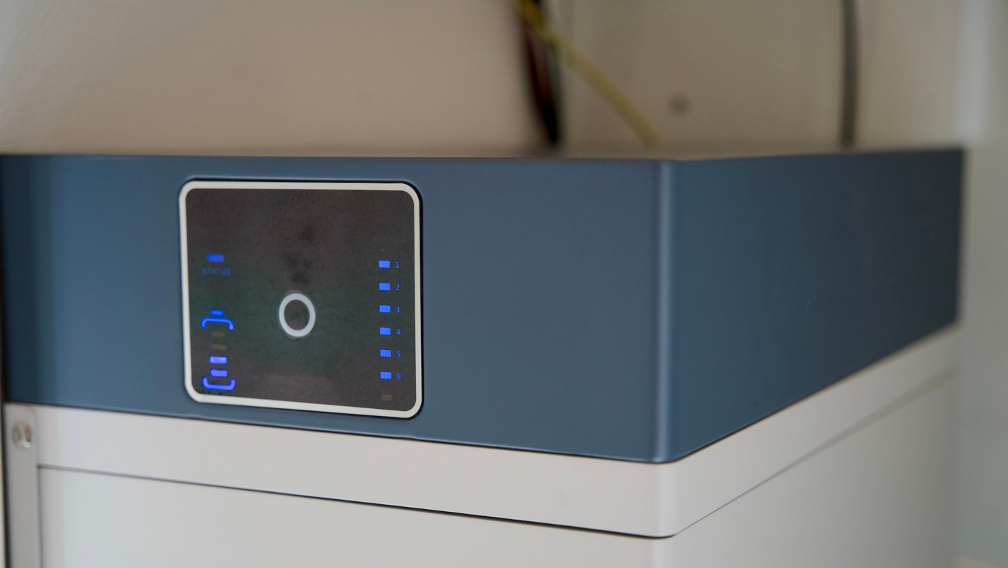 A control panel of a home energy storage system.