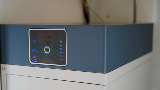 A control panel of a home energy storage system.