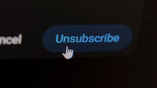A cursor hovering over an "Unsubscribe" button