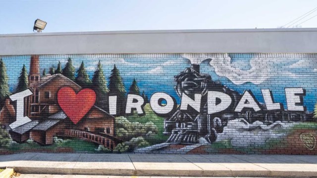An "I Love Irondale" mural.