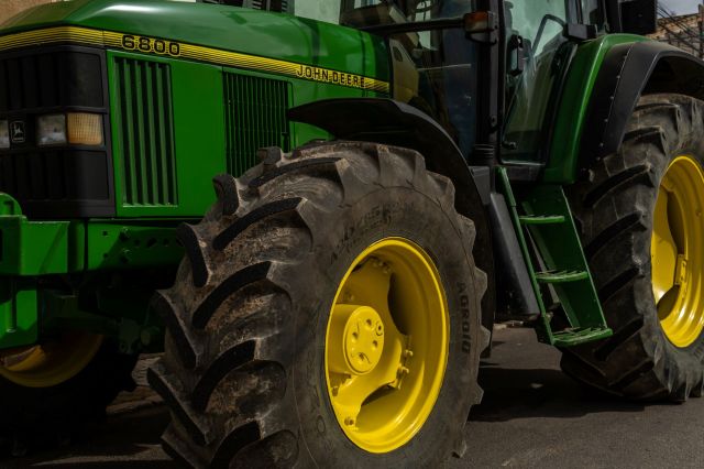 A John Deere tractor.