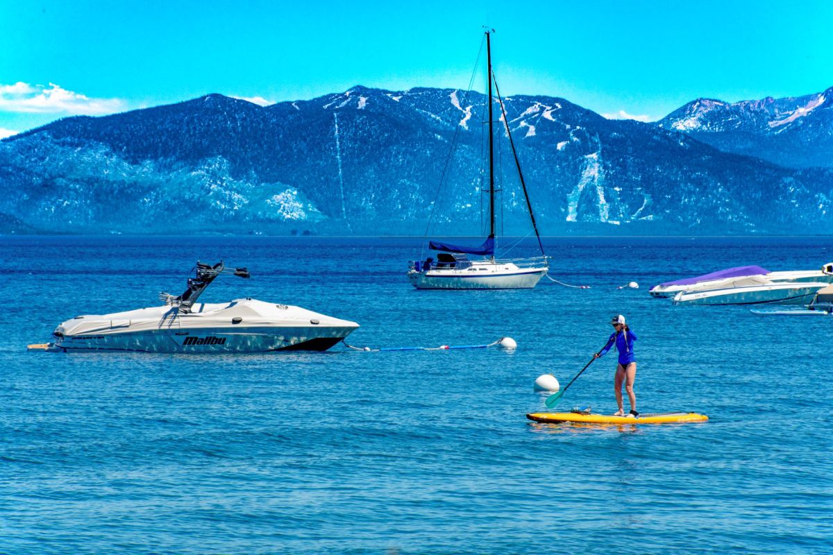 Boats on Lake Tahoe.