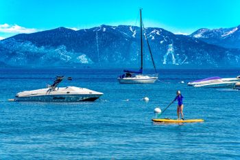 Boats on Lake Tahoe.