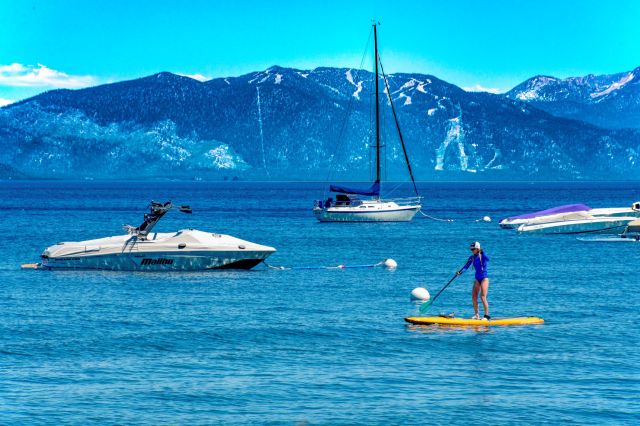 Boats on Lake Tahoe.