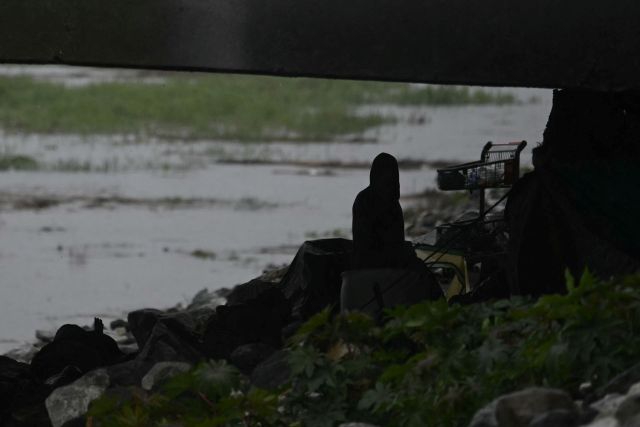 A homeless encampment in Long Beach, California.
