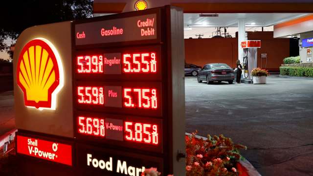 A Shell station with fuel prices starting at $5.39.
