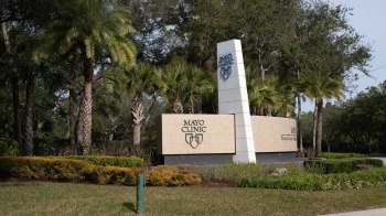A sign for Mayo Clinic.