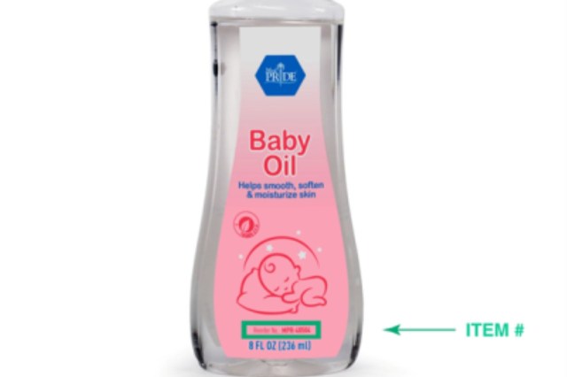A bottle of MedPride Baby Oil.