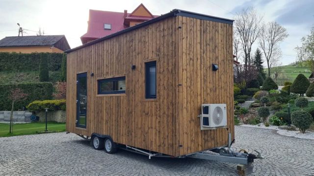 A tiny house on wheels.