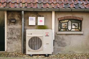 An outdoor air conditioner.