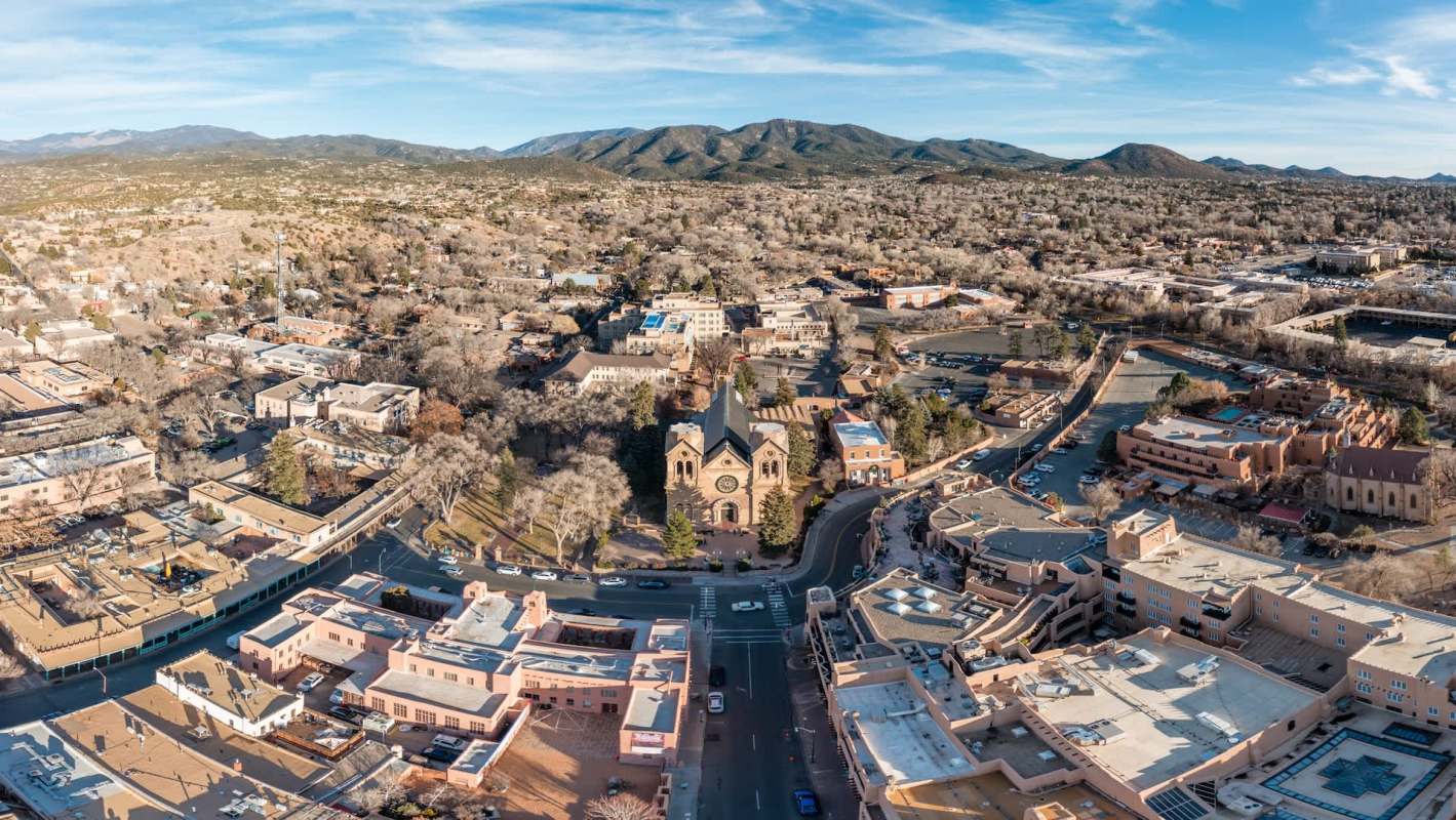 Aerial view of a city in New Mexico.