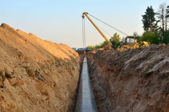 Installing a natural gas pipeline.