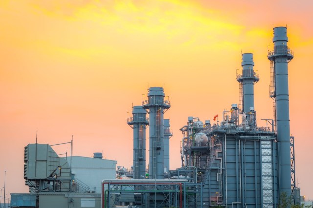 A natural gas power plant.