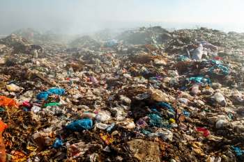 Trash in a landfill.