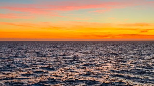A sunset over the ocean.