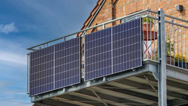 Solar panels on a balcony.