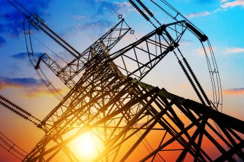 A high-voltage transmission line.