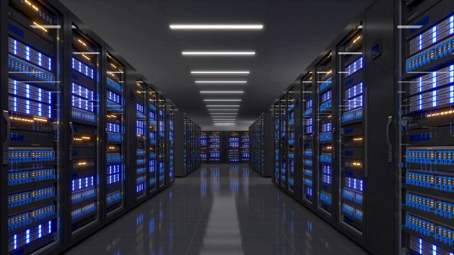 Server racks inside a data center.