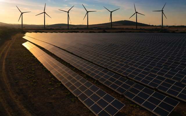 A wind and solar farm.