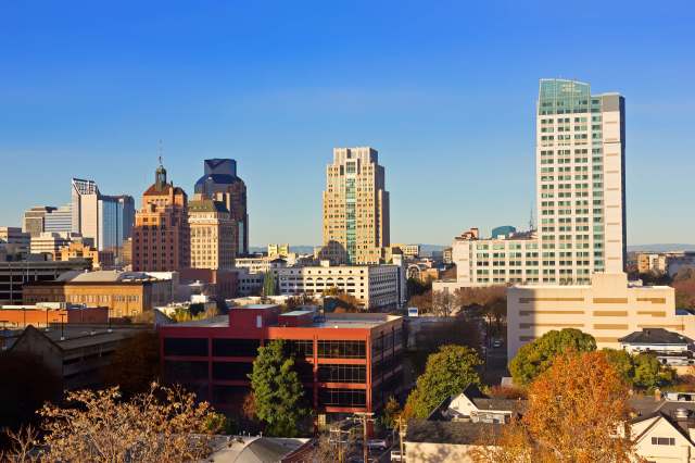 The Sacramento skyline.