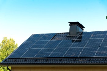 Solar panels on a roof.