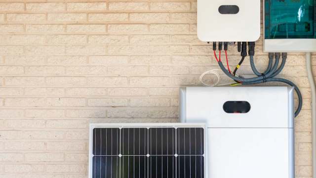 A solar panel and battery storage system.