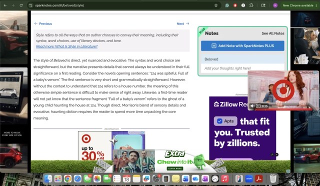 A screenshot of a webpage with multiple overlapping ads.