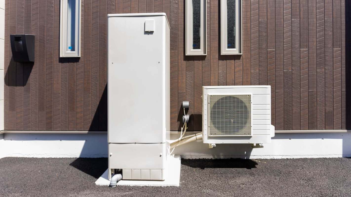 An outdoor hot water supply system.