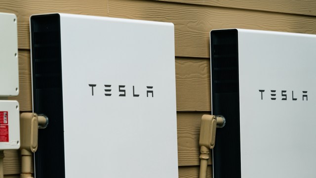 Two Tesla Powerwall battery systems.