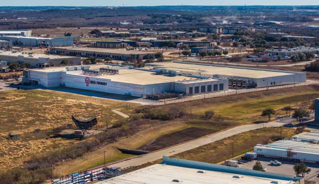 An aerial view of the Data Foundry data center.