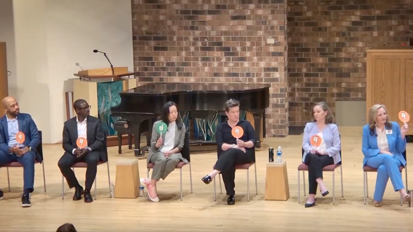 A panel of candidates running for governor of Wisconsin.