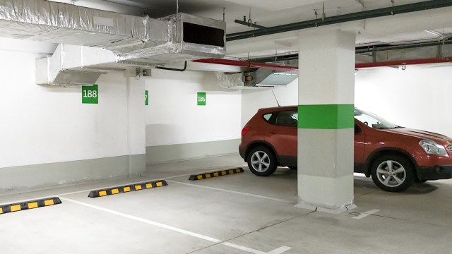 A parking garage.