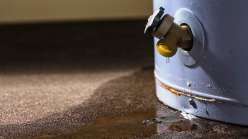 A leaking water heater.