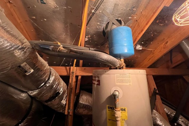 A water heater.