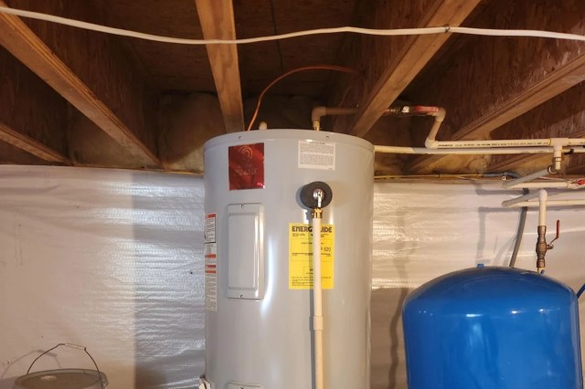 A water heater.