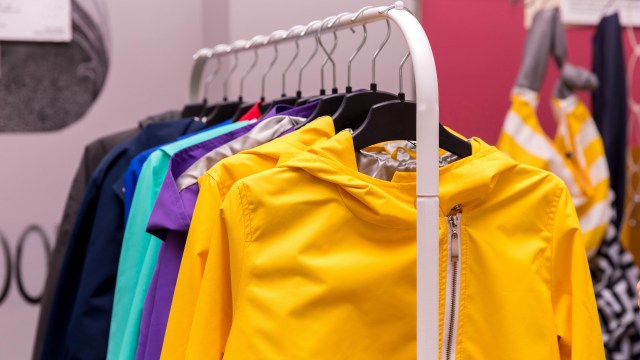 A rack of clothes.
