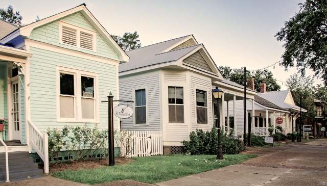 A row of historic houses.