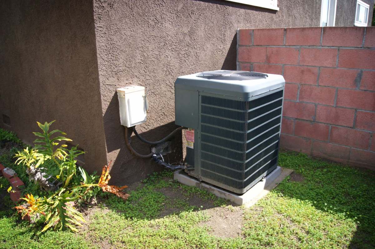 Air conditioner outside of house