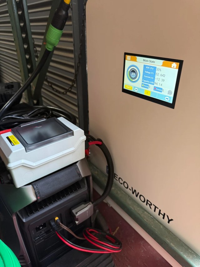 A data panel on a white background of an Eco-Worthy battery.