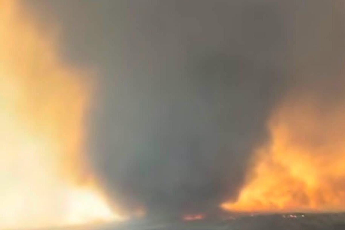 A towering firenado.