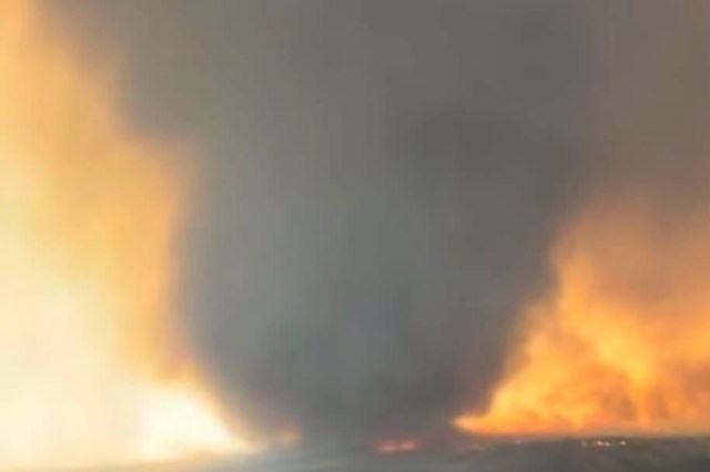 A towering firenado.
