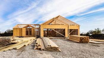 The construction site of a new house.