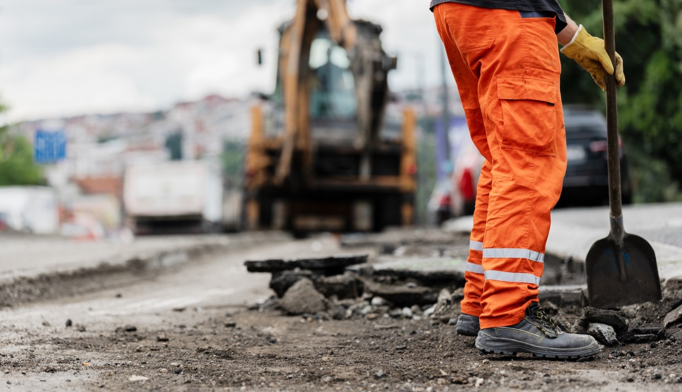 A worker at a construction site.