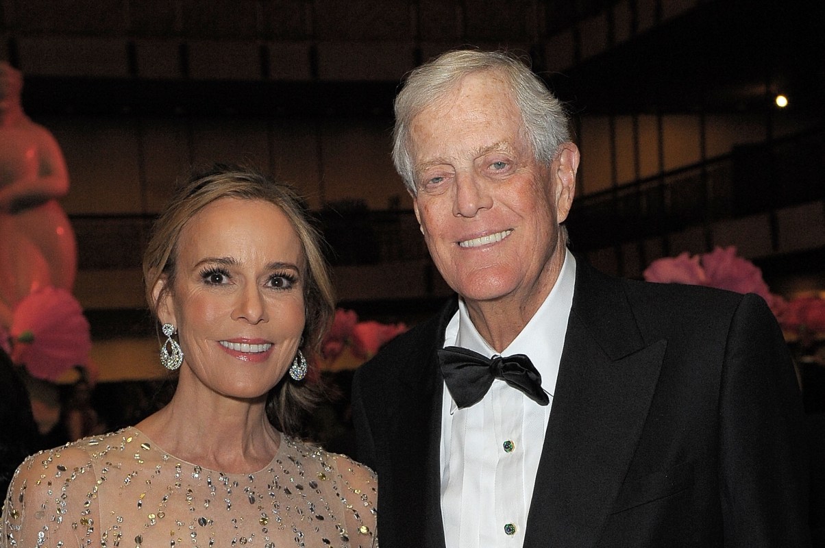 Billionaire Julia Koch with her late husband, David Koch.