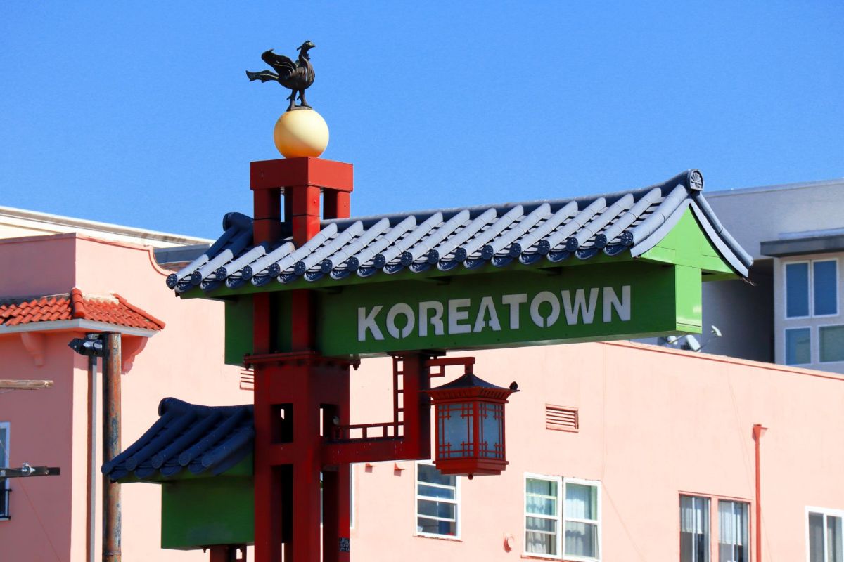 A Koreatown sign in Los Angeles.