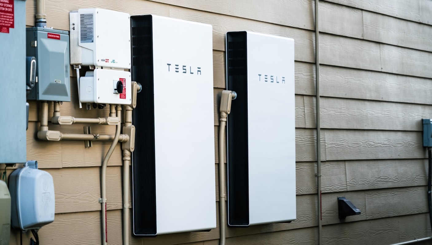 Two Tesla Powerwall units.