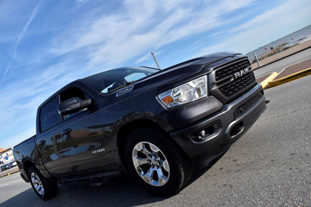 A black Ram 1500 truck.